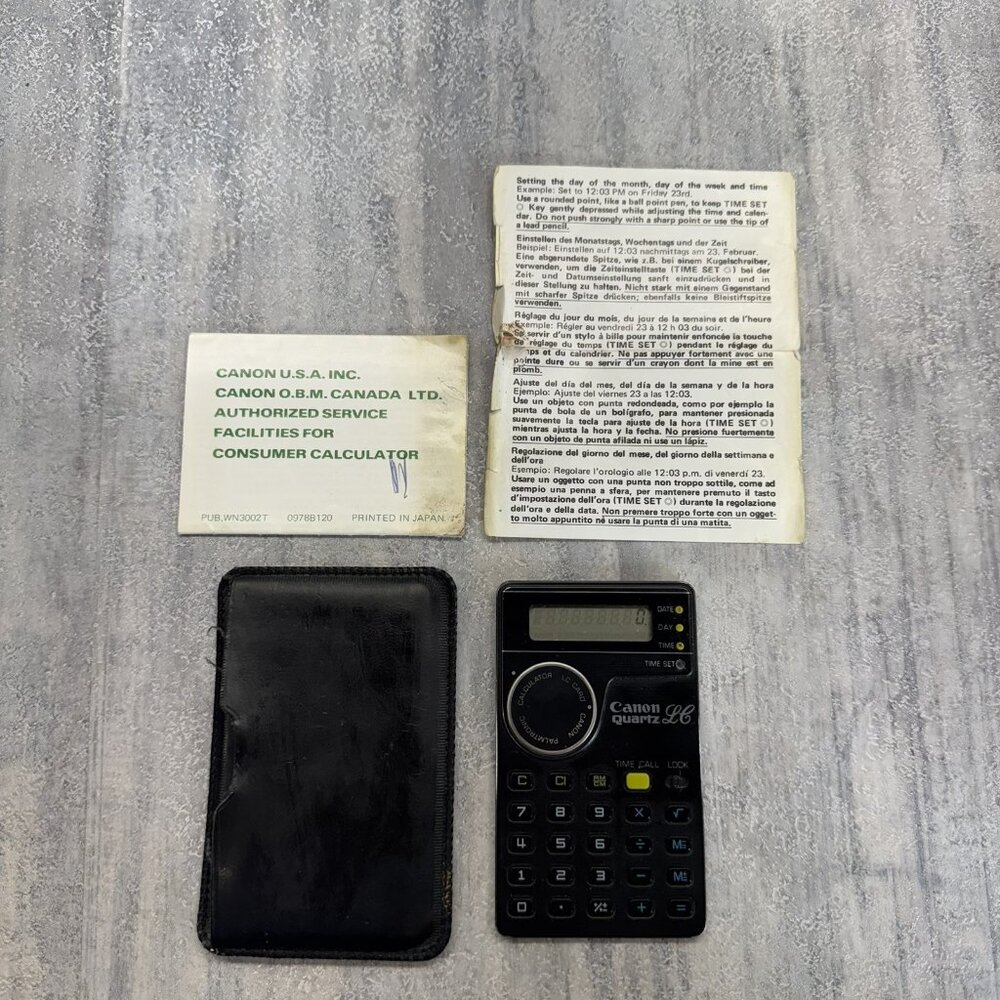 CANON Palmtronic LC-6T Pocket Calculator Quartz LCD Japan RARE Working